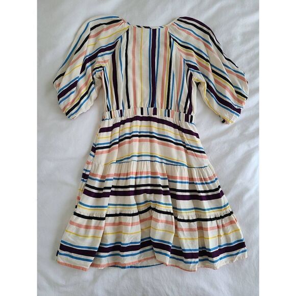 Anthropologie Lost + Wander Womens Striped Patti Puff Fit & Flare Dress Small - Picture 7 of 8